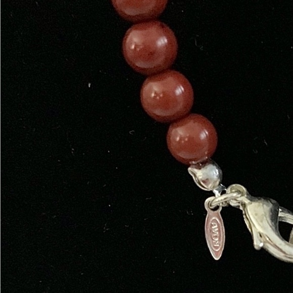 Signed Avon Costume Silver and Neutral Color Tribal Beads Chunky Long Necklace - Picture 5 of 6